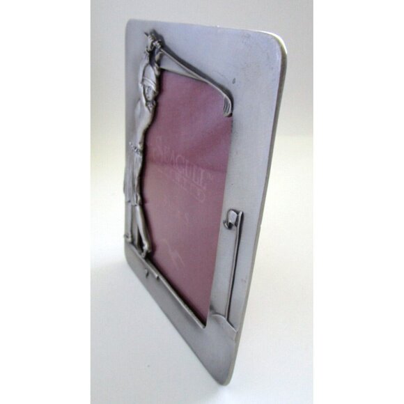 Vintage Seagull Canada Pewter Woman Golfer Scene Picture Frame - 1990 - 3.5 x 5 - Picture 12 of 15